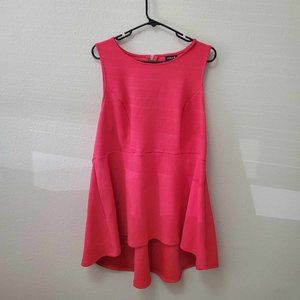 Torrid Size 2 Fuchsia Pink Textured Ponte Hi-Lo Peplum Tunic Top